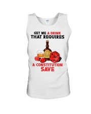 Get me a drink that requires a constitution save Unisex Tank tile