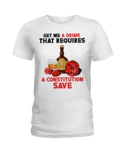 Get me a drink that requires a constitution save Ladies T-Shirt tile