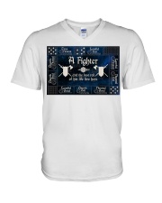 A Fighter and the best roll of his life live here V-Neck T-Shirt tile
