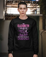 I Am Elizabeth I Am Who I Am I Have Tatoos Pretty Eyes Thick Thighs And Cuss Too Much Crewneck Sweatshirt apparel-crewneck-sweatshirt-lifestyle-02