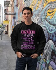I Am Elizabeth I Am Who I Am I Have Tatoos Pretty Eyes Thick Thighs And Cuss Too Much Crewneck Sweatshirt lifestyle-unisex-sweatshirt-front-2