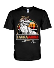 LauraSaurus V-Neck T-Shirt tile