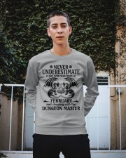 Never underestimate a girl who was born in February and sleeping with the Dungeon Master Crewneck Sweatshirt apparel-crewneck-sweatshirt-lifestyle-01