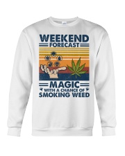 Weekend Forecast Magic With A Chance Of Smoking Weed Crewneck Sweatshirt tile
