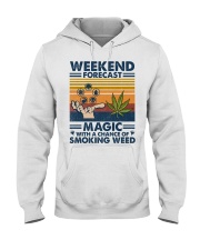 Weekend Forecast Magic With A Chance Of Smoking Weed Hooded Sweatshirt front