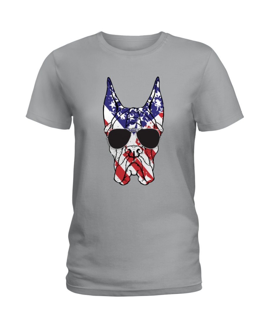 Great Danes American Flag - Happy 4th of July Ladies T-Shirt