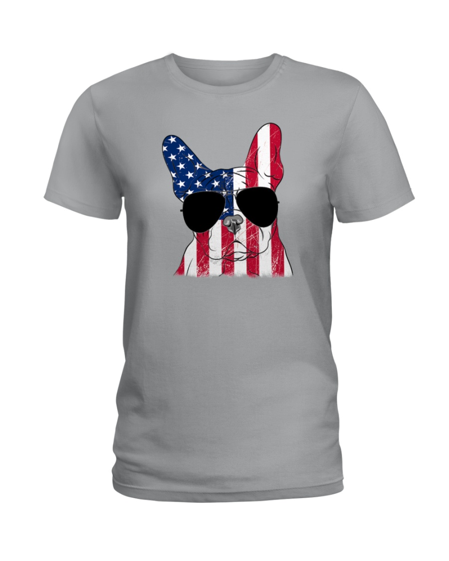 French Bulldog - Happy 4th of July Ladies T-Shirt