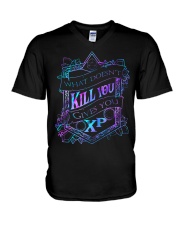 What doesn't kill you gives you XP V-Neck T-Shirt tile