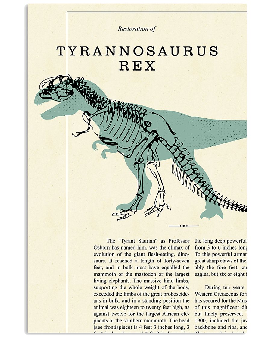 Restoration of tyrannosaurus rex 11x17 Poster