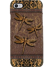 Dragonflies Leather Pattern Print Phone Case i-phone-8-case