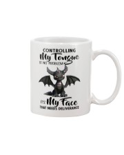 Controlling my tongue Mug tile