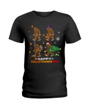 Happy hallothanksmas Ladies T-Shirt tile