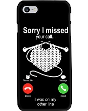 Sorry I missed your I was on my other line Phone Case tile