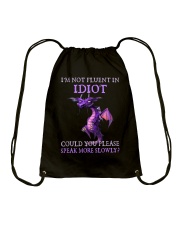 I'm not fluent in indiot Drawstring Bag tile