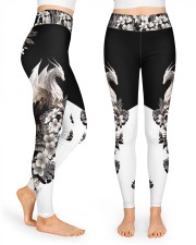 White Dragon Floral High Waist Leggings front