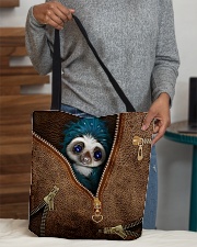 Sloth Leather Pattern Print All-over Tote aos-all-over-tote-lifestyle-front-10