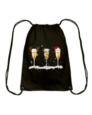 White Wine Glass Drawstring Bag thumbnail