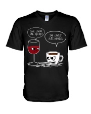 Wine - Coffee And Wife V-Neck T-Shirt thumbnail