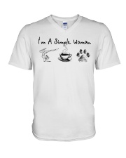 Yoga Coffee and Dogs V-Neck T-Shirt thumbnail