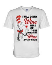 I Will Drink Wine Everywhere V-Neck T-Shirt thumbnail