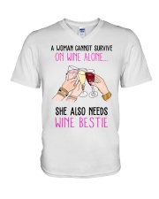 Wine Bestie V-Neck T-Shirt thumbnail