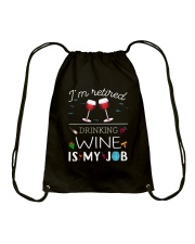 Drinking Wine is My Job Drawstring Bag thumbnail