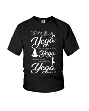 I'm Either Practising Yoga Youth T-Shirt thumbnail