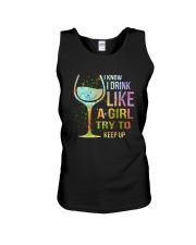 Wine I Know I Drink Like A Girl Try To Keep Up Unisex Tank thumbnail