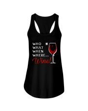 Wine Who What When Where Ladies Flowy Tank thumbnail