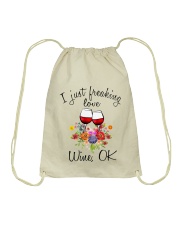I Just Freaking Love Wine Drawstring Bag thumbnail