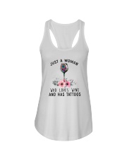 Love Wine and Has Tattoos Ladies Flowy Tank thumbnail