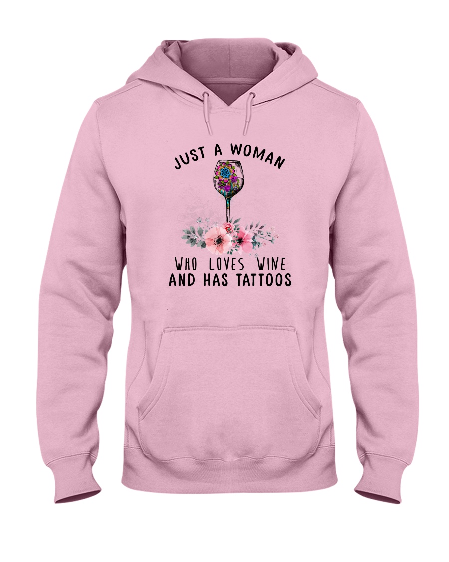 Love Wine and Has Tattoos Hooded Sweatshirt
