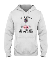 Love Wine and Has Tattoos Hooded Sweatshirt thumbnail