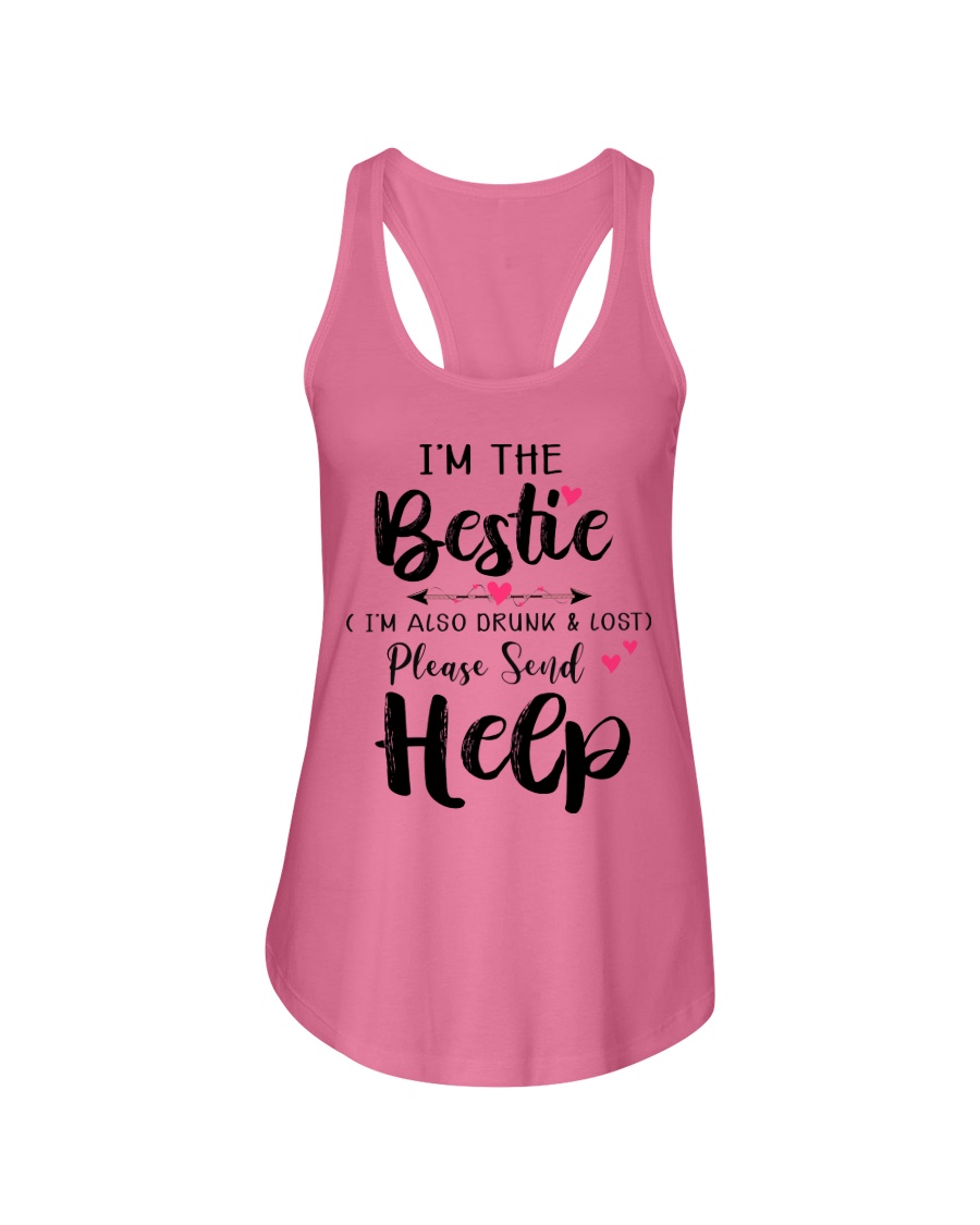 Wine Bestie Helf Ladies Flowy Tank