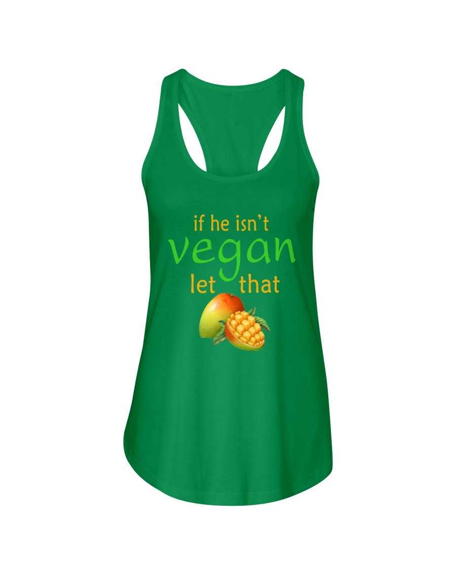IF HE ISN'T VEGAN LET THAT Ladies Flowy Tank