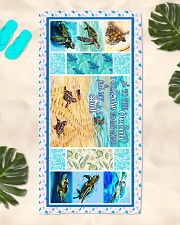 Turtle - To The Ocean - Beach Towel Beach Towel aos-towelbeach-vertical-front-lifestyle-2