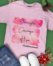 Strength - Courage - Hope -Breast Cancer Classic T-Shirt apparel-classic-tshirt-lifestyle-back-69