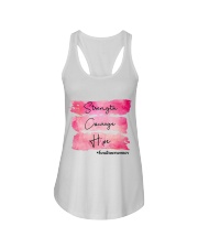 Strength - Courage - Hope -Breast Cancer Ladies Flowy Tank tile