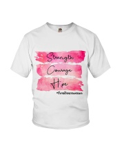 Strength - Courage - Hope -Breast Cancer Youth T-Shirt tile