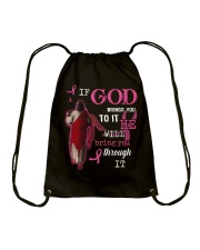 God Will Bring You Through It - Breast Cancer Drawstring Bag tile