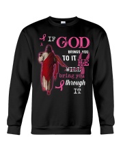 God Will Bring You Through It - Breast Cancer Crewneck Sweatshirt tile