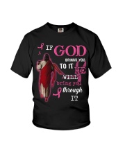 God Will Bring You Through It - Breast Cancer Youth T-Shirt tile