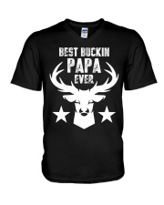 Best Buckin Papa ever V-Neck T-Shirt tile
