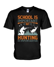 SCHOOL IS IMPORTANT BUT HUNTING IS IMPORTANTER V-Neck T-Shirt tile