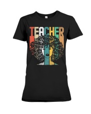 Natural Hair Afro for African American Teachers Premium Fit Ladies Tee tile