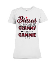 blessed to be called grammy and grammie Red Premium Fit Ladies Tee tile