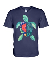 Turtle - Be An Aunt V-Neck T-Shirt tile