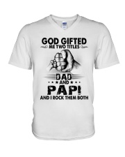 God Gifted Dad and PAPI V-Neck T-Shirt tile