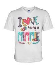I Love Being a Mimmie Font Art V-Neck T-Shirt tile