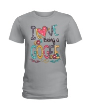 I Love Being a Gogee Font Art Ladies T-Shirt tile
